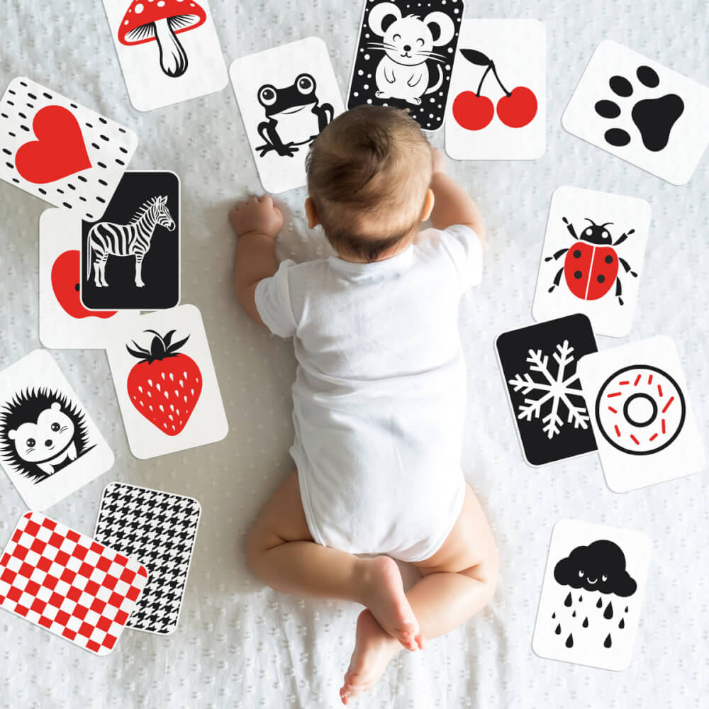 Cartes de contraste Montessori pour bébés