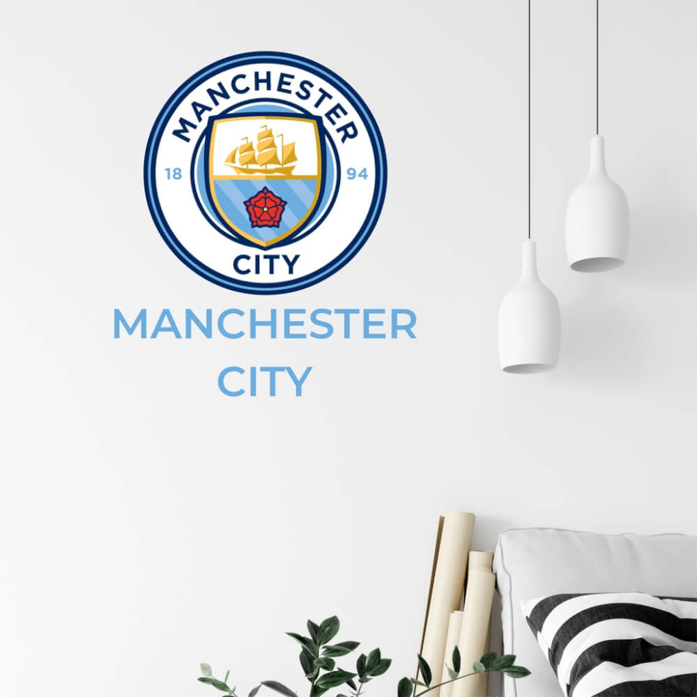 Sticker mural avec logo de Manchester City