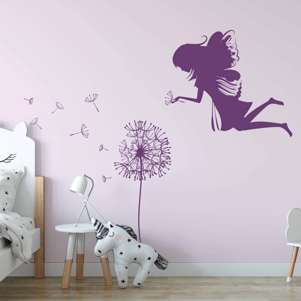 Sticker mural - Pissenlits avec papillons